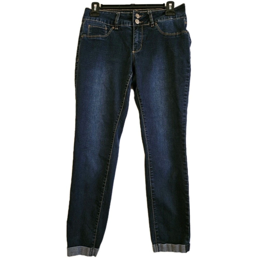 Royalty For Me Jeans Womens 4 Blue Dark Wash Skinny Mid Rise Stretch Indie Boho‎